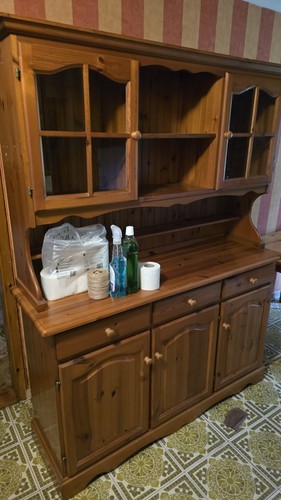 Solid pine welsh dresser large - pine,