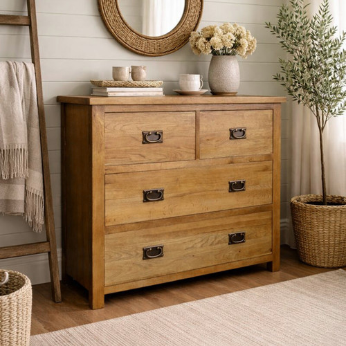 Oak chest drawers - oak,