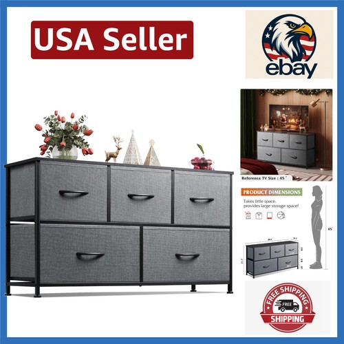 Sturdy dark grey drawer - dark, 5-drawer